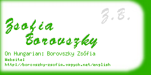 zsofia borovszky business card